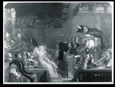 Die Predigt von John Knox, ca. 1837 von David Wilkie